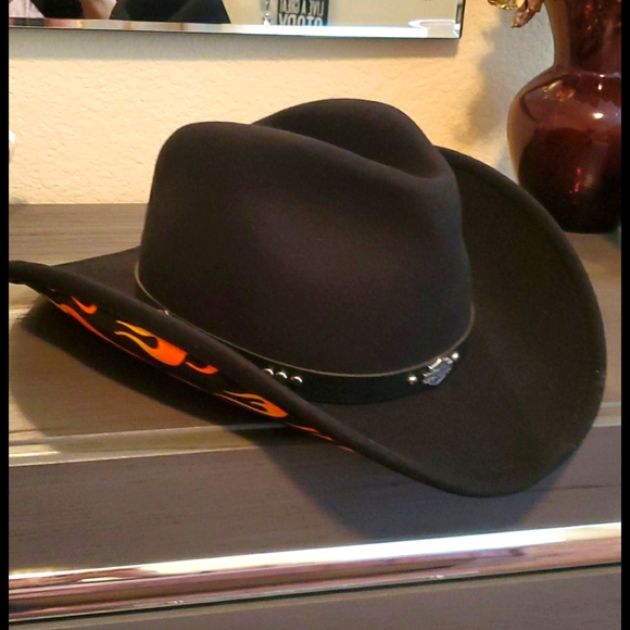 Harley-Davidson Accessories - Flame Harley Davidson cowboy hat